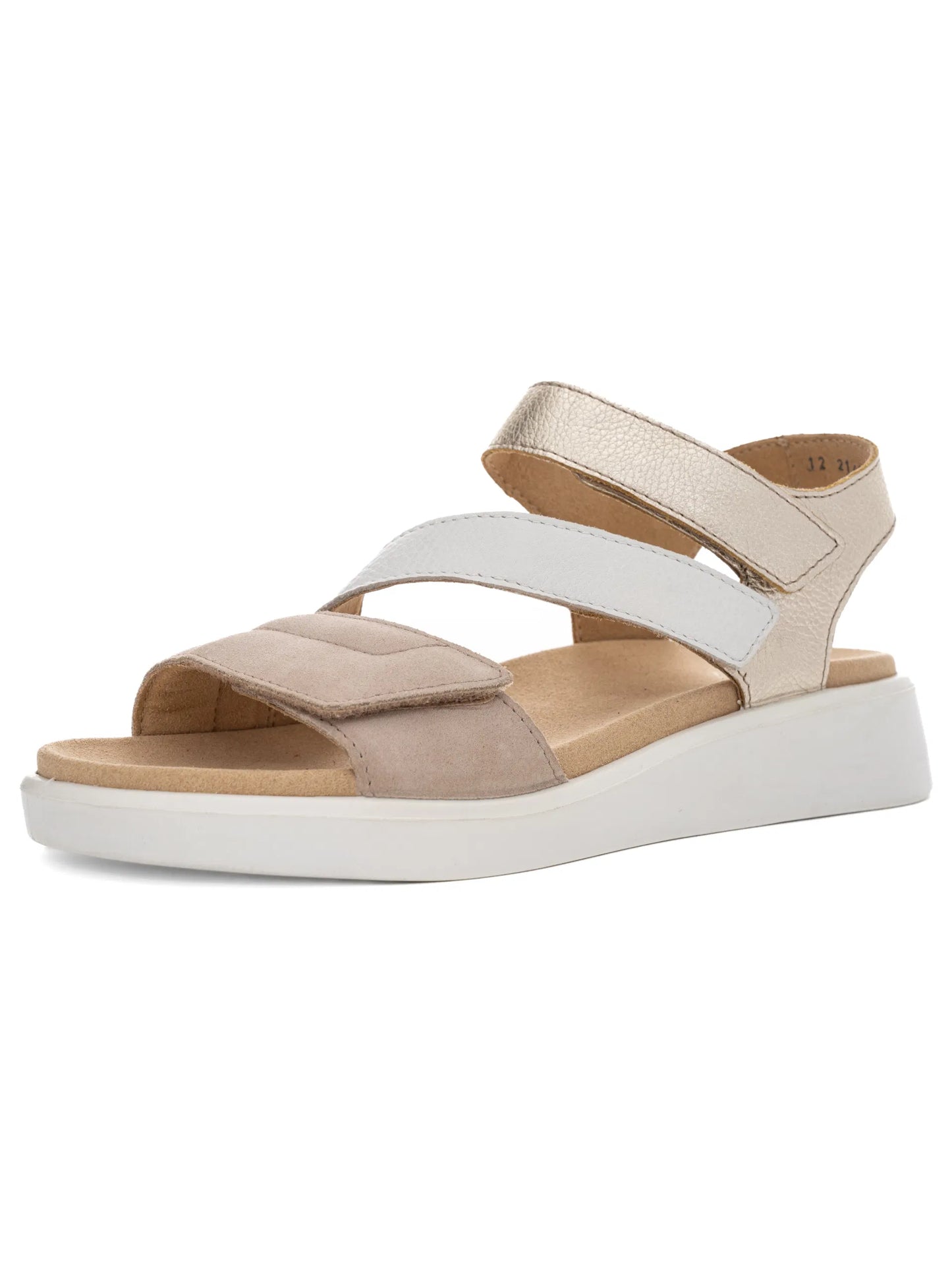 Ara - Sandali comodo in pelle  bianca e beige.