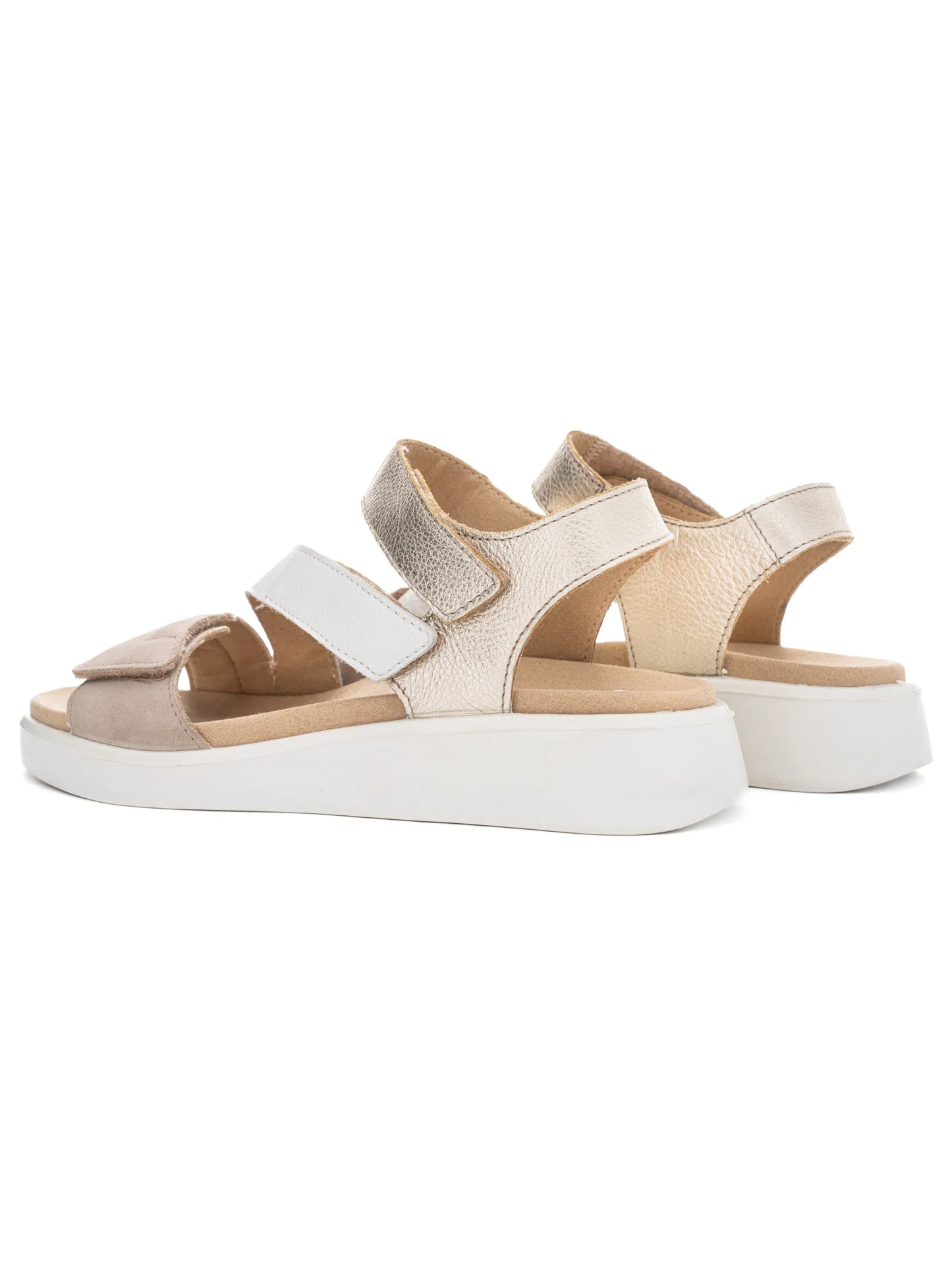 Ara - Sandali comodo in pelle  bianca e beige.
