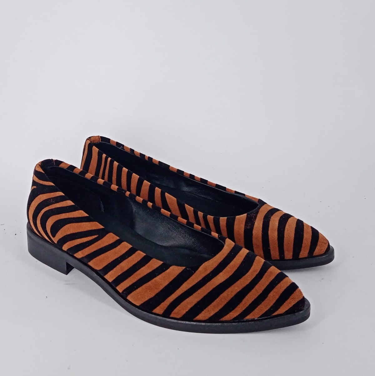 MRCshoes- Ballerina in pelle zebrata. -