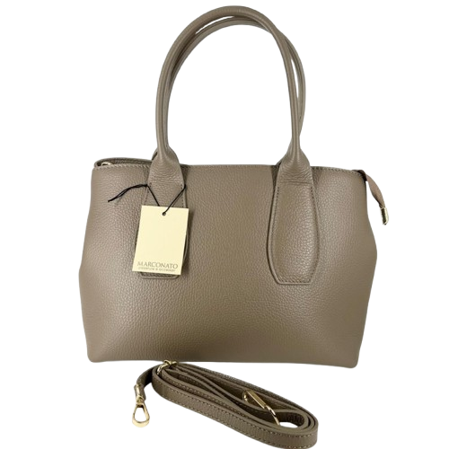 Marconato borse - Borsa in pelle beige tortora.