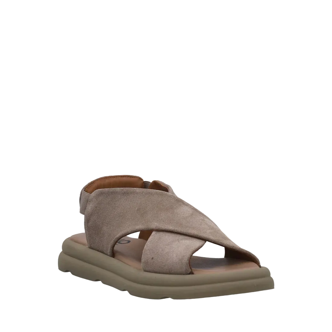 Bueno - Sandalo comodo  in camoscio grigio