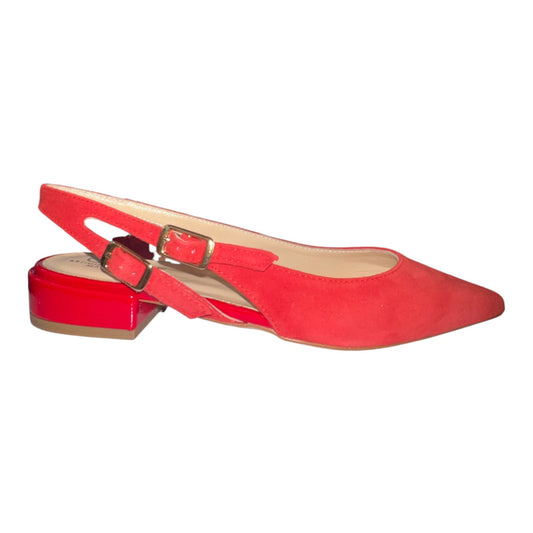 CNQ5 - Slingback donna in pelle scamosciata rossa.