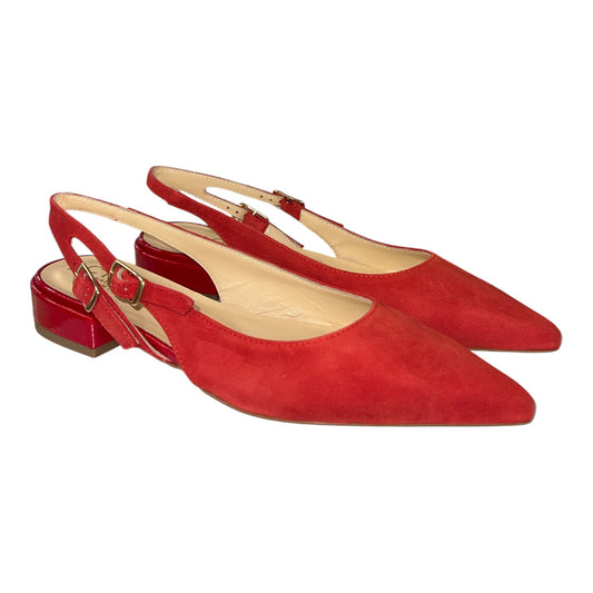 CNQ5 - Slingback donna in pelle scamosciata rossa.