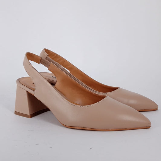 Melluso - Slingback chanel  in pelle nude.