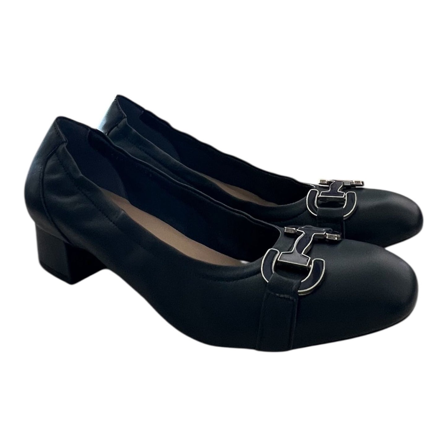 Melluso - Decolette donna  in pelle blu con accessorio.