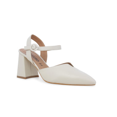 MELLUSO - Decoltè slingback aperto dietro in pelle beige.