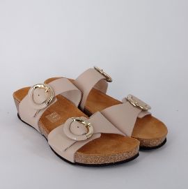 Frau - Ciabatta beige a due fasce.