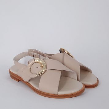 Frau . Sandalo beige a fasce incrociate