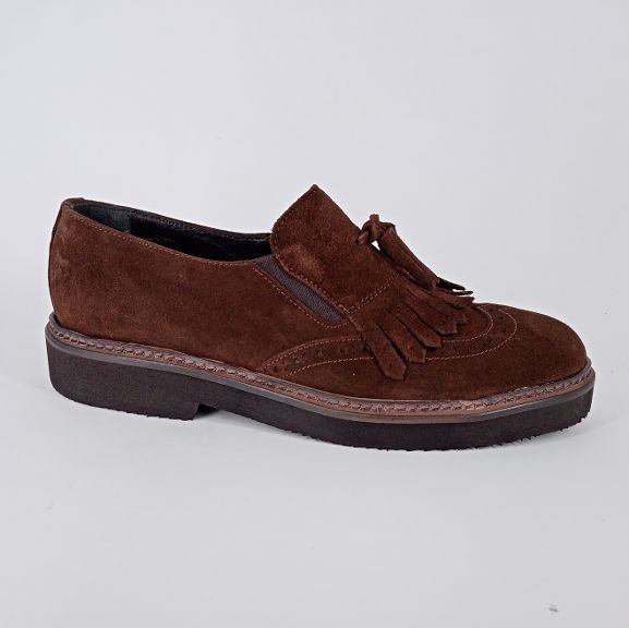GRAMAR SHOES - Slip on in camoscio testa di moro