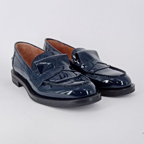 FRAU - Mocassino in vernice blu .