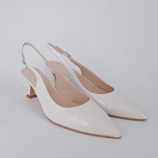 Melluso . Décolleté slingback in pelle bianca -30%