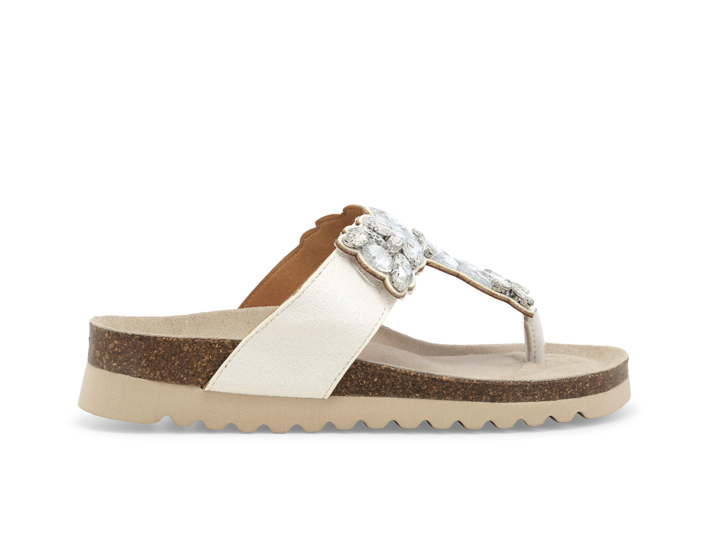 Melluso - Infradito donna bianca con pietre decorative. -20%