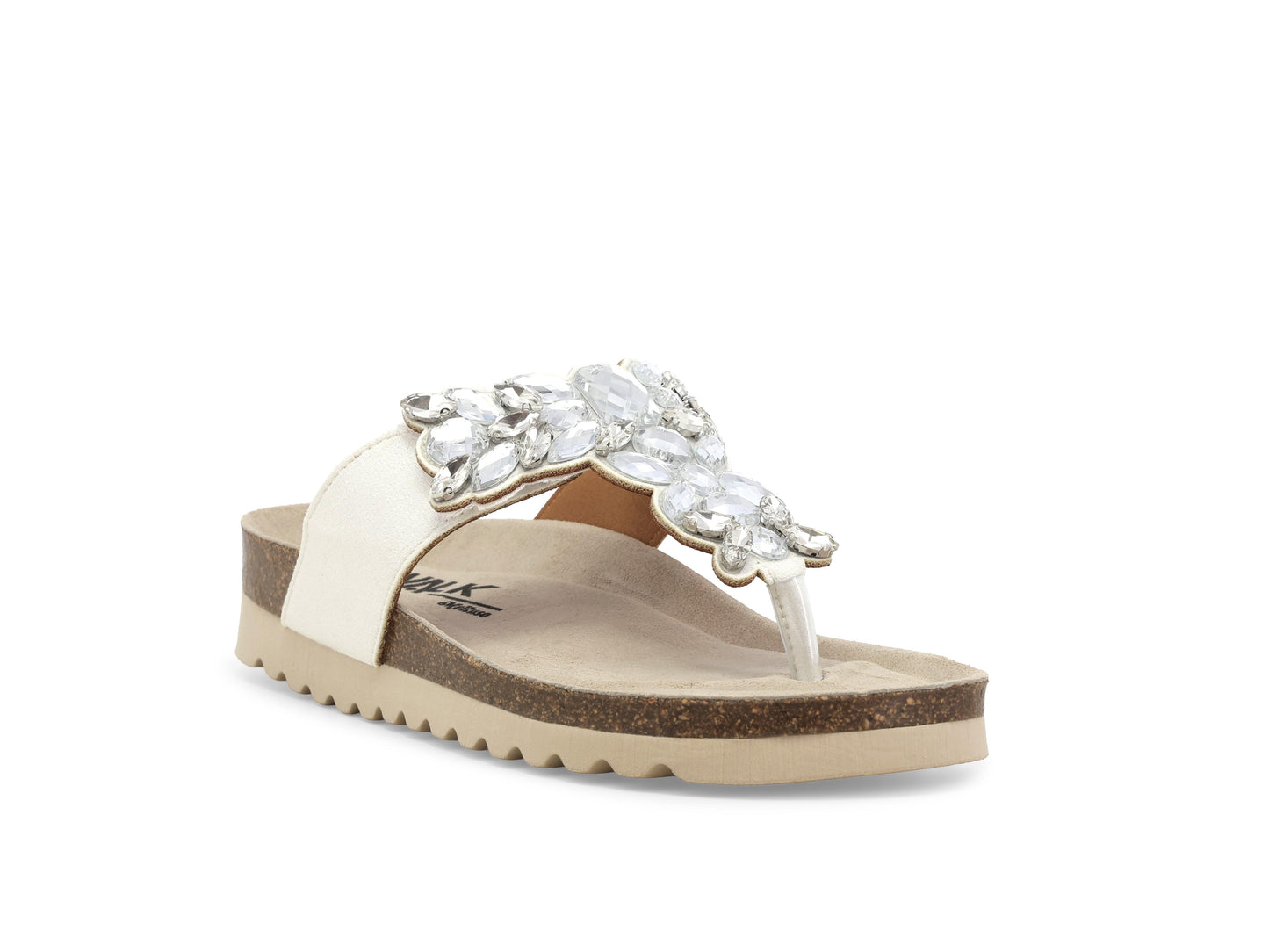 Melluso - Infradito donna bianca con pietre decorative. -20%