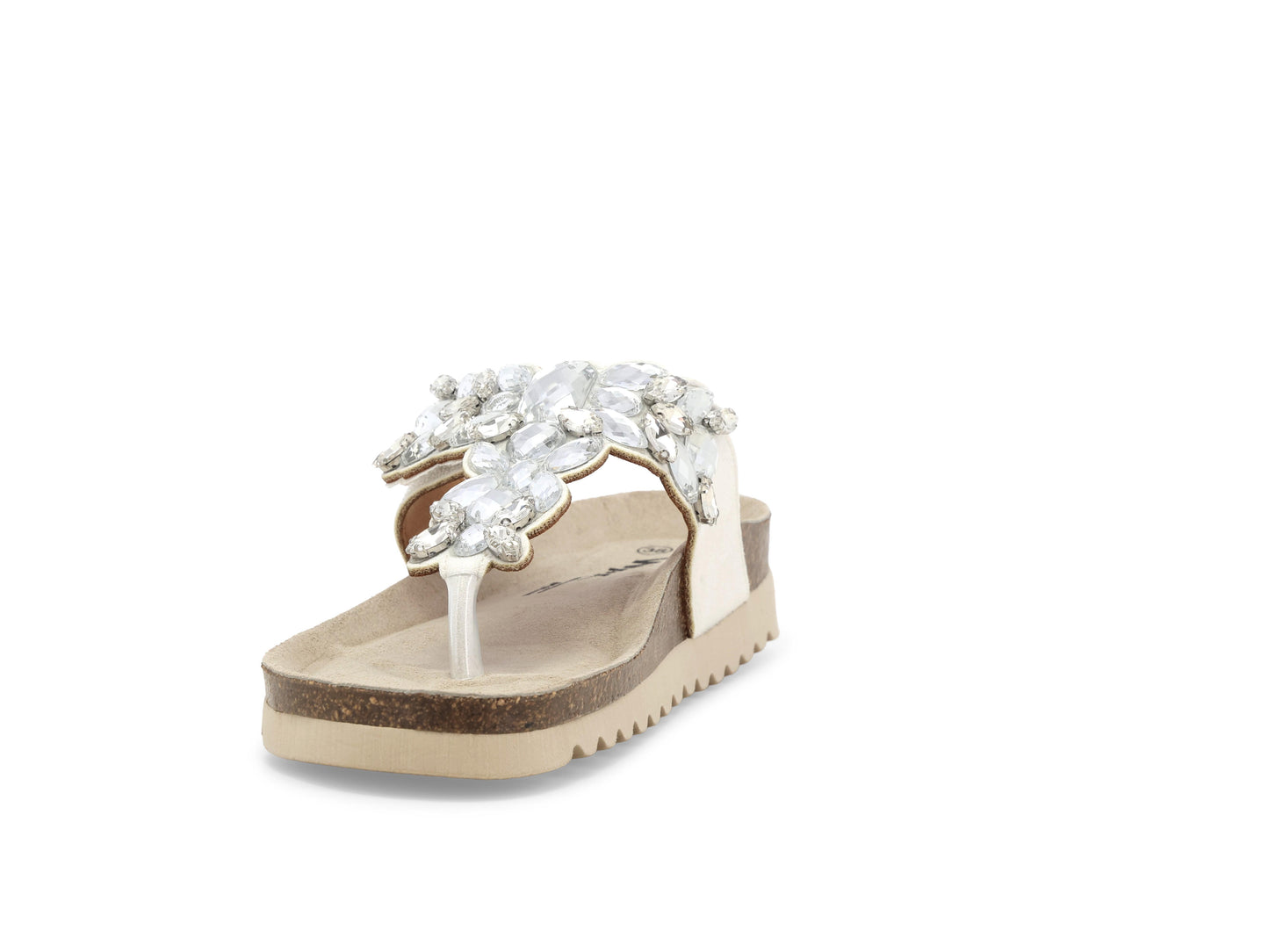 Melluso - Infradito donna bianca con pietre decorative. -20%
