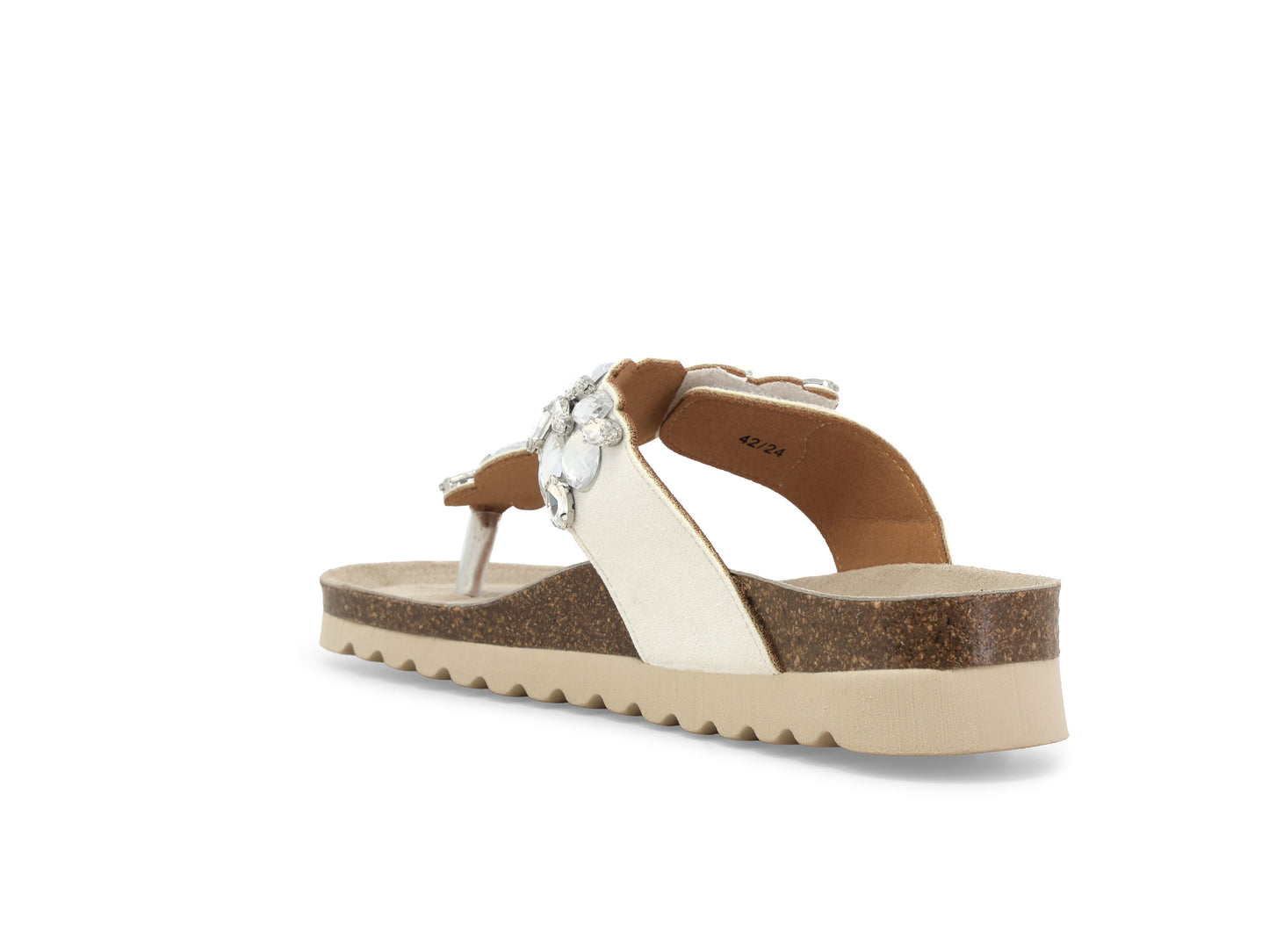 Melluso - Infradito donna bianca con pietre decorative. -20%