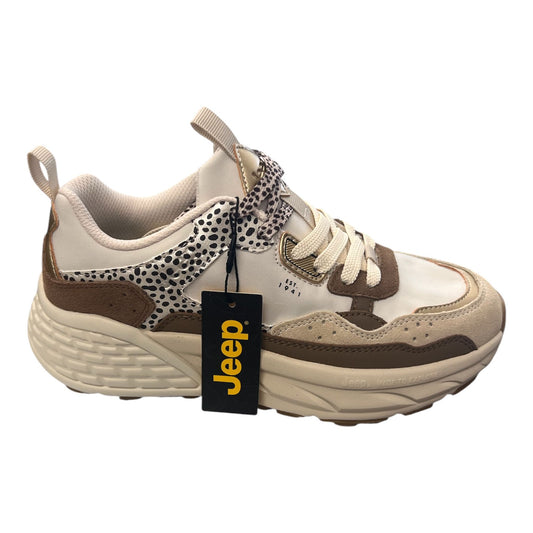 Jeep - Sneakers donna in tessuto e pelle leopardato.