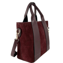 Carica l&#39;immagine nel visualizzatore di Gallery, Marconato borse  - Borsa in pelle scamosciata bordeaux.
