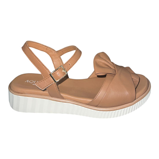 ACQUAMORE - Sandali comodi donna in pelle cuoio.