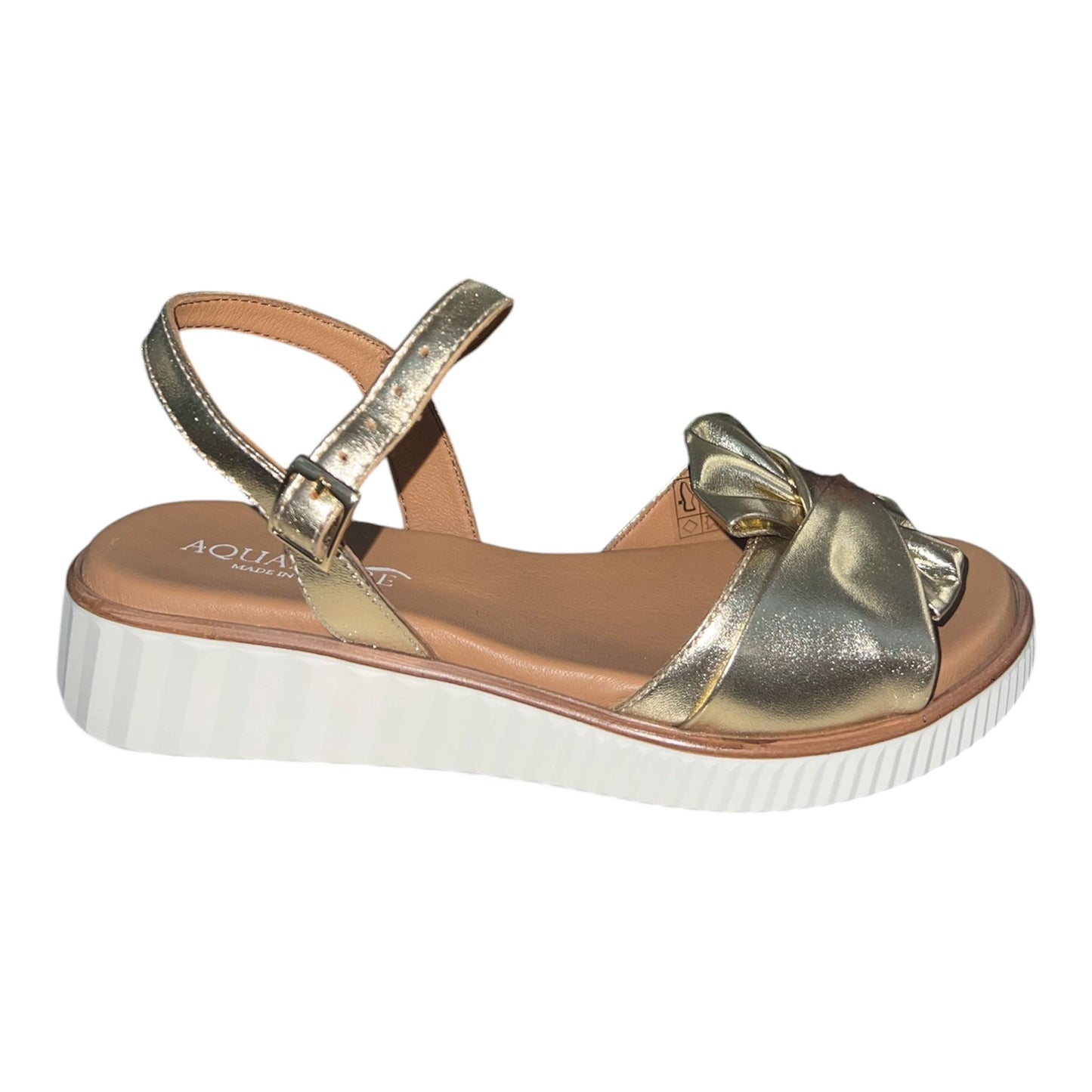 ACQUAMORE - Sandali comodi donna in pelle laminato.