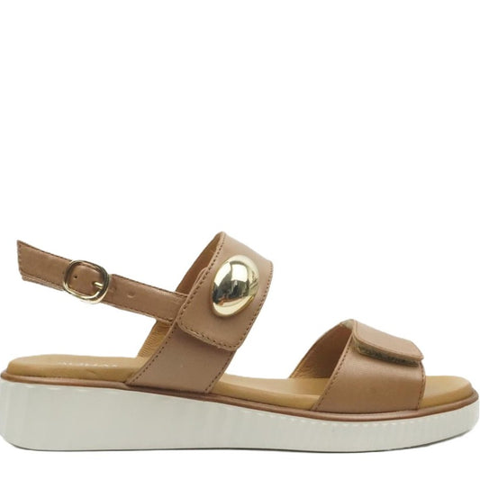 ACQUAMORE - Sandalo in pelle marrone.