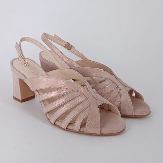Melluso - Sandalo in camoscio perlato beige .