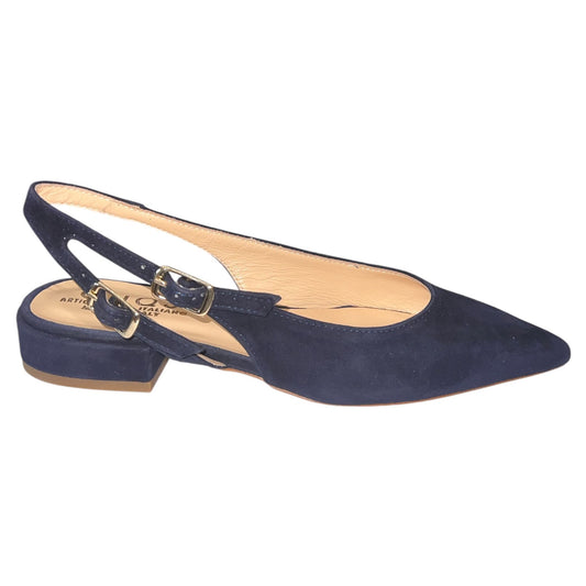 CNQ5 - Slingback donna in pelle scamosciata blu.