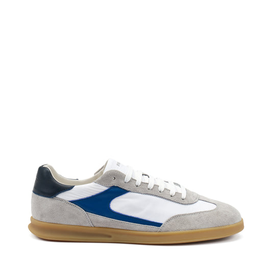 Frau - Sneakers uomo in pelle scamosciata ghiaccio e tessuto.