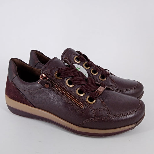 ARA-  Sneakers da donna  in pelle amarone.