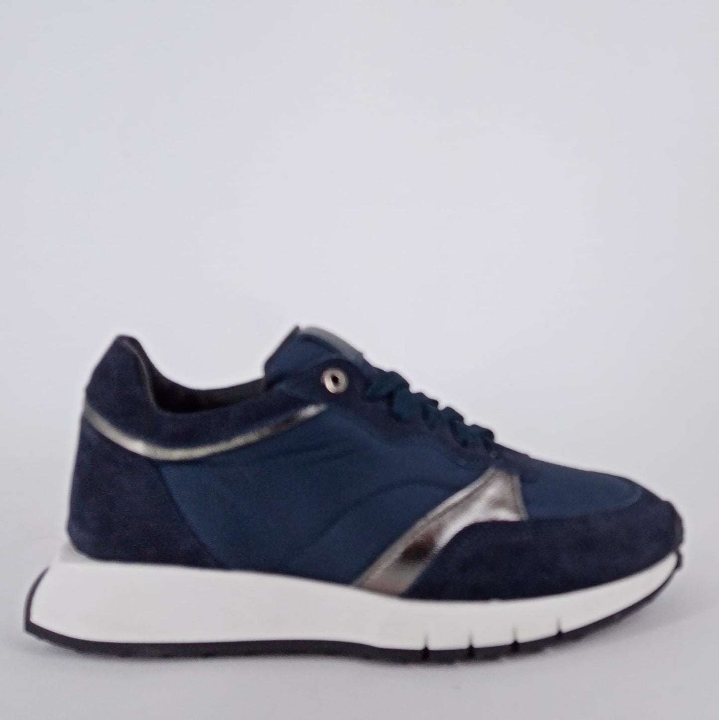 MRC- Sneakers in pelle e tessuto blu -30%