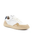 Frau - Sneakers uomo  in pelle bianca con inserti in camoscio .
