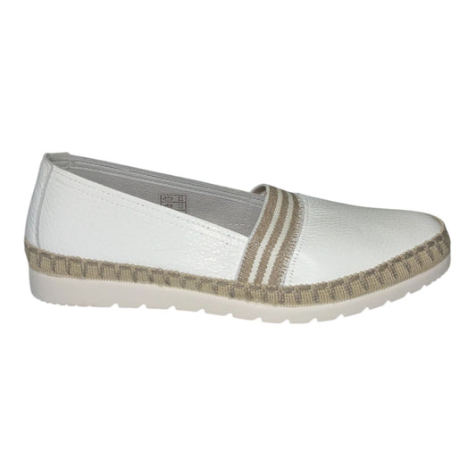 VALLEVERDE - Slip on donna in pelle bianca.