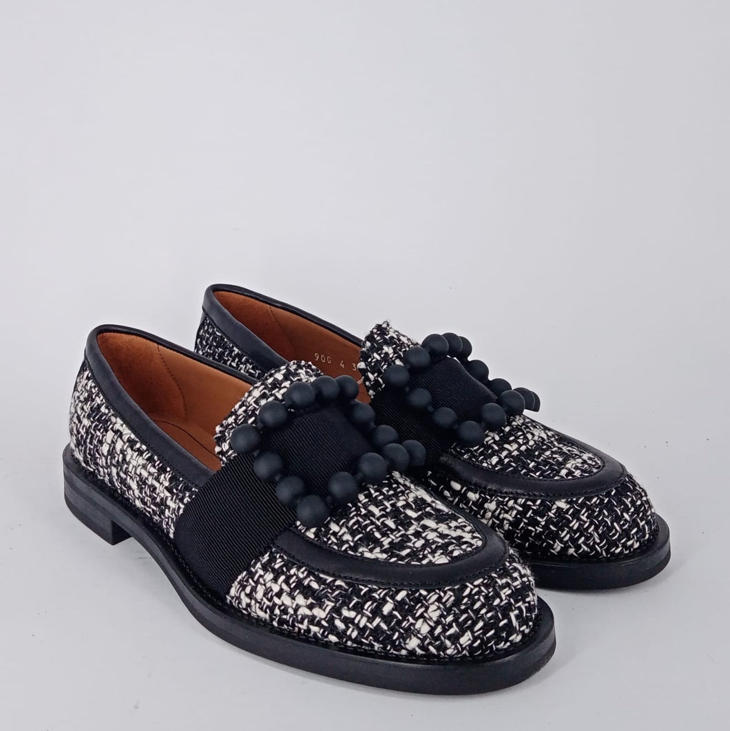 FRAU- Mocassino in tweed  con accessorio.