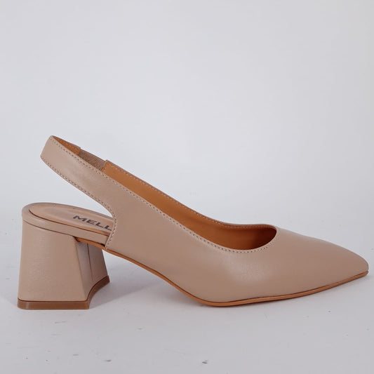 Melluso - Slingback chanel  in pelle nude.
