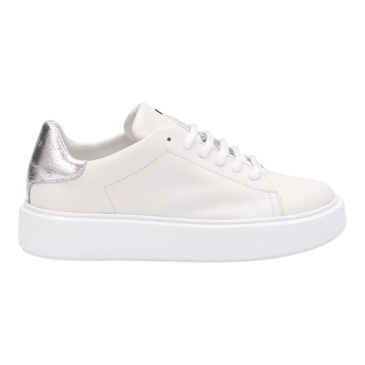 Frau - Sneakers donna in pelle bianca