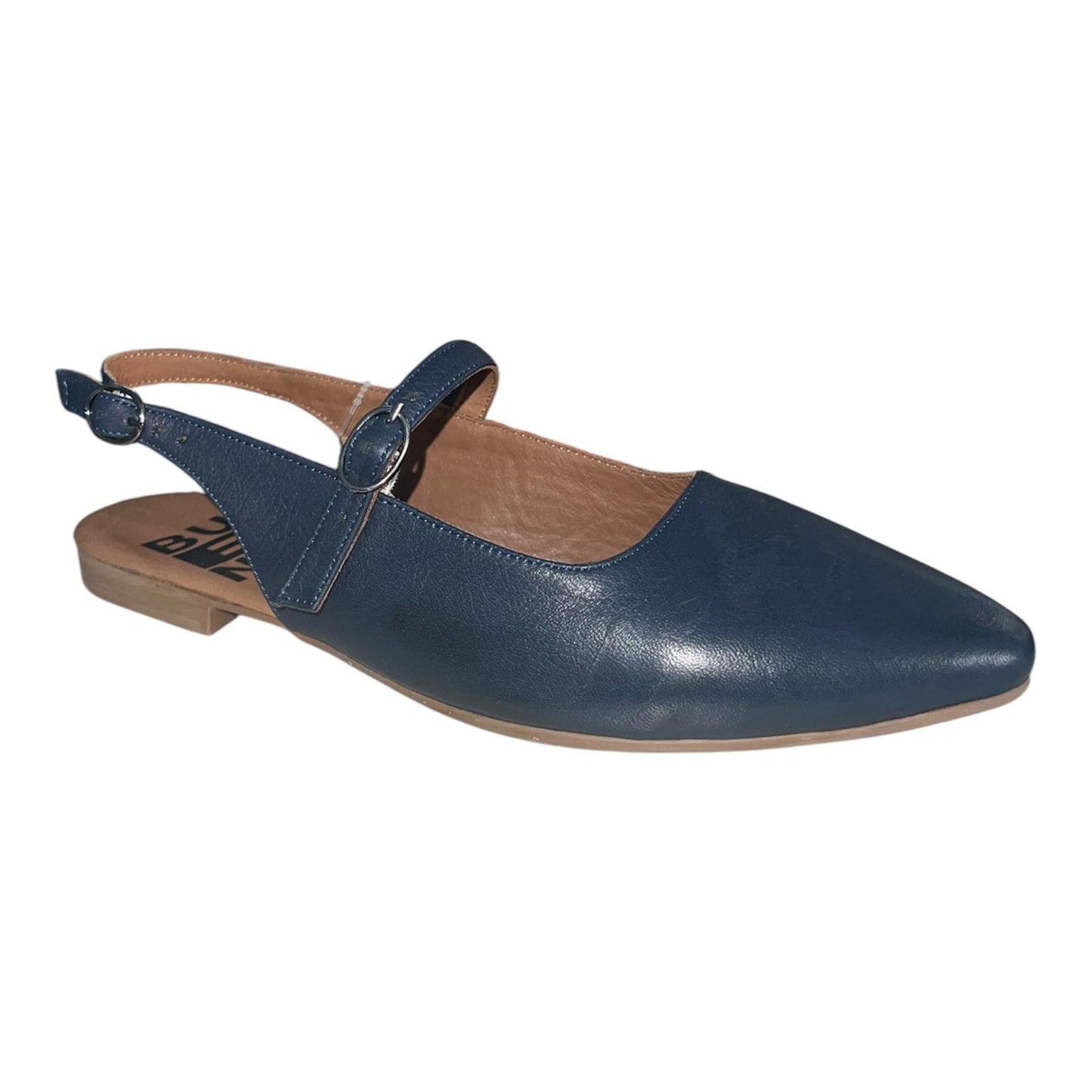 Bueno - Ballerine  Slingback comodi in pelle blu.