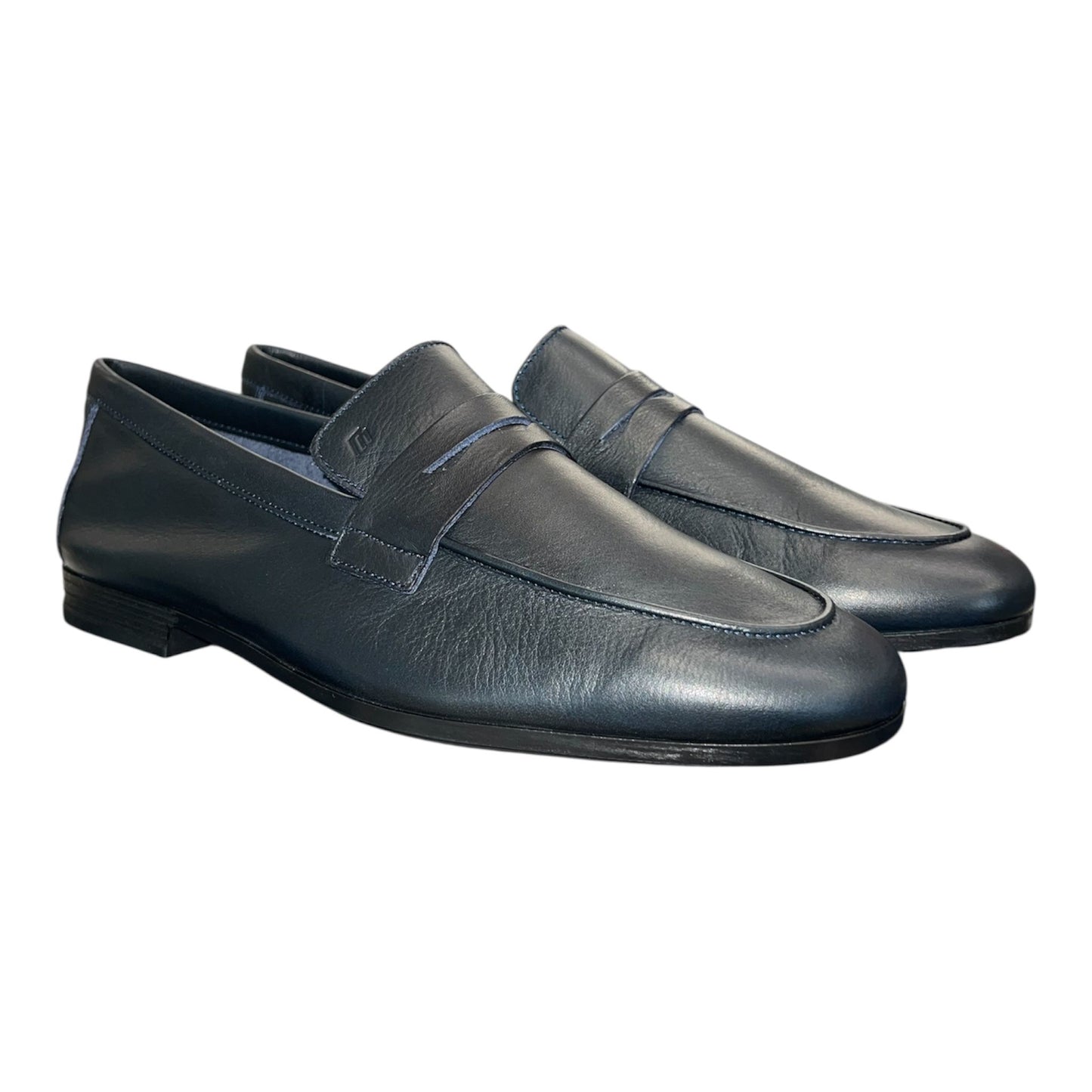 Frau - Mocassini uomo in pelle  blu.
