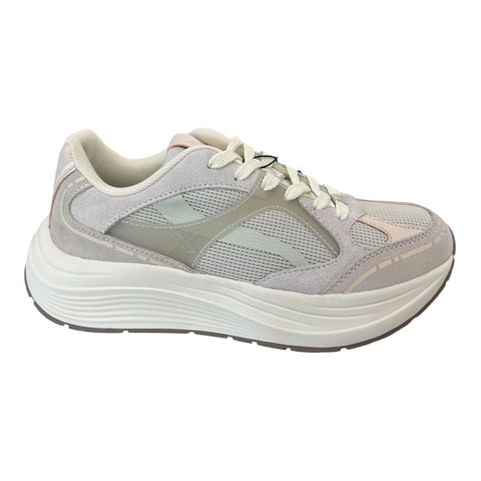 Frau - Sneakers donna in mesh bianca con inserti in seude.