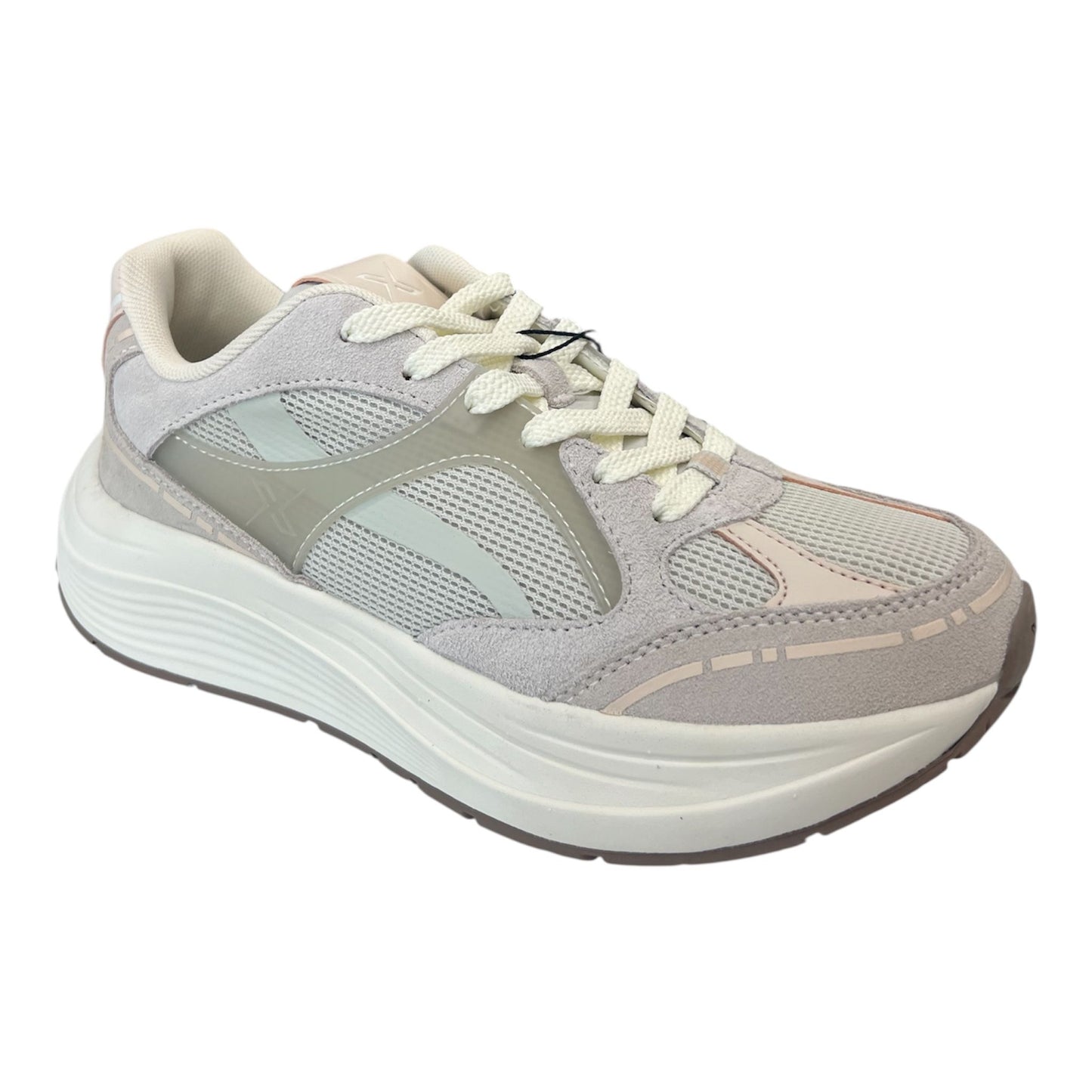 Frau - Sneakers donna in mesh bianca con inserti in seude.