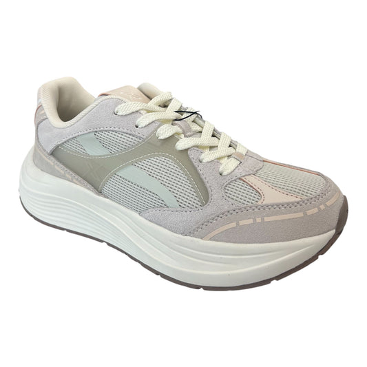 Frau - Sneakers donna in mesh bianca con inserti in seude.