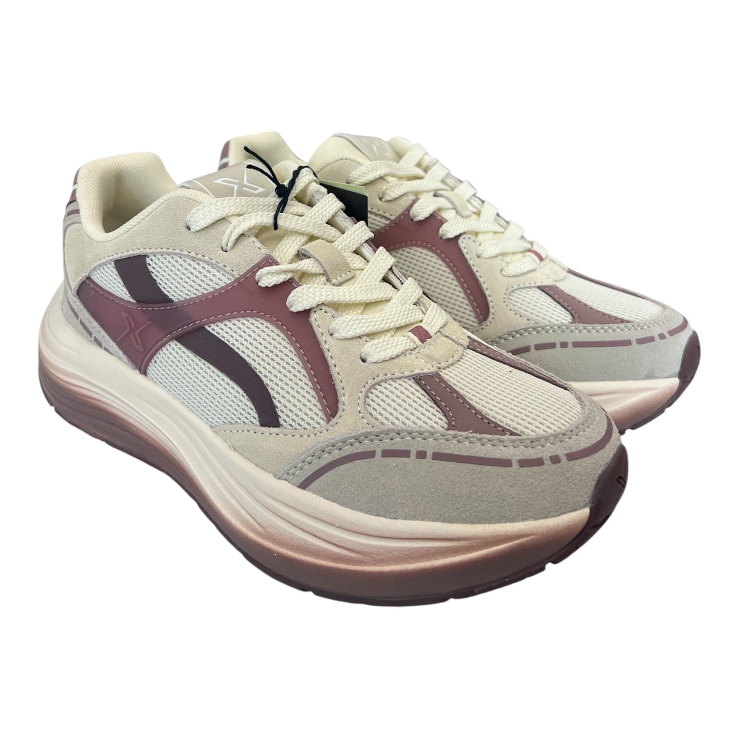 Frau - Sneakers donna in mesh rosa  con inserti in seude.