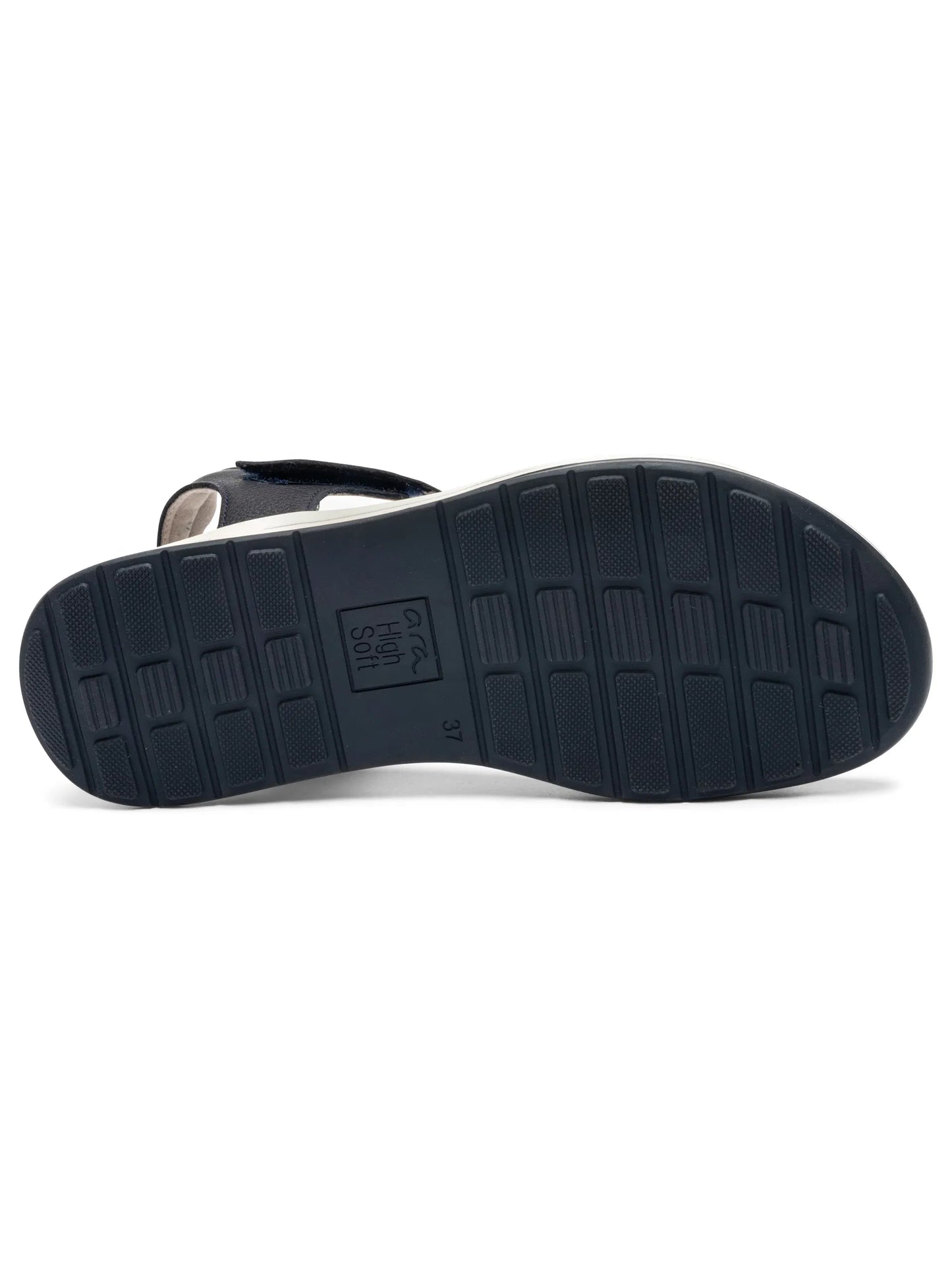 Ara - Sandali comodo in pelle blu con velcri e accessorio in metallo.