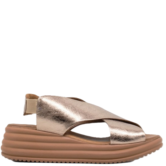 Bueno - Sandali comodi in pelle bronzo