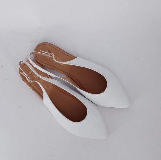 Mastro Domenico - Slingback Chanel in pelle bianca.