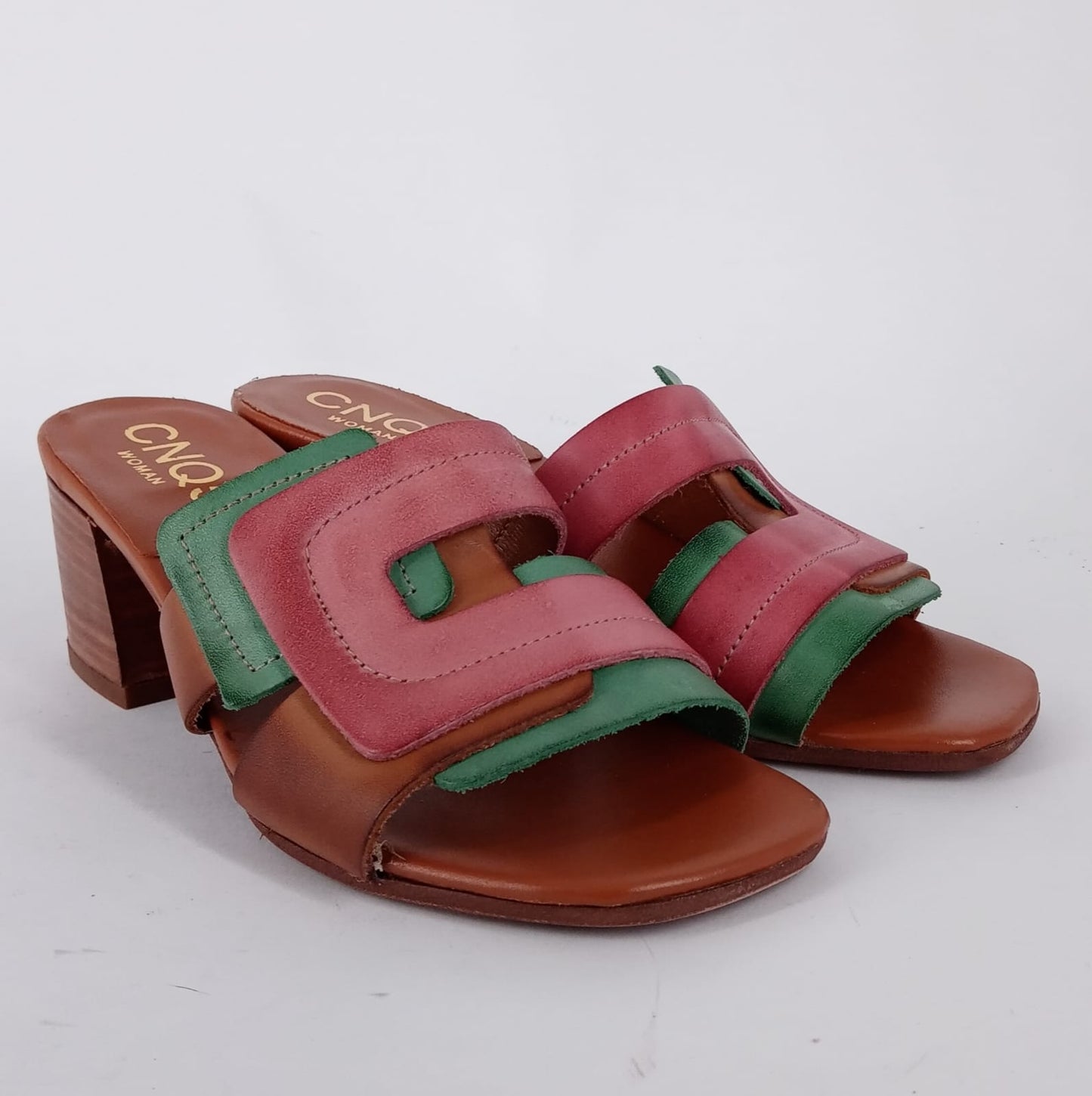 MRC - Ciabatta fashion  donna in pelle  multicolor.