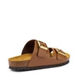 Frau - Ciabatta doppia fascia in pelle marrone.