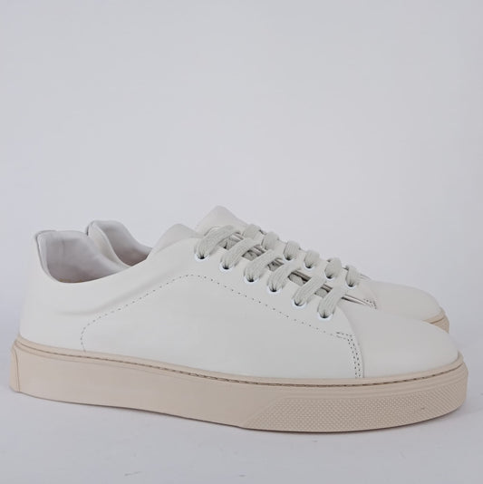 Frau - Sneakers uomo in pelle bianca.