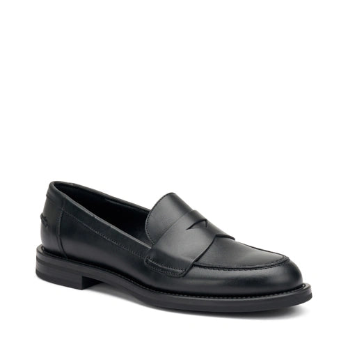 Frau - Mocassino donna  in pelle nera  con traversina.