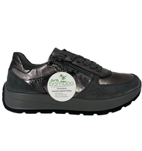 Carica l&#39;immagine nel visualizzatore di Gallery, Ara - Sneakers donna  in pelle grigia con cerniera laterale.
