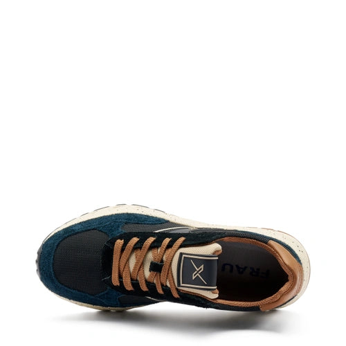 Frau - sneakers uomo in pelle e in pelle scamosciata blu.
