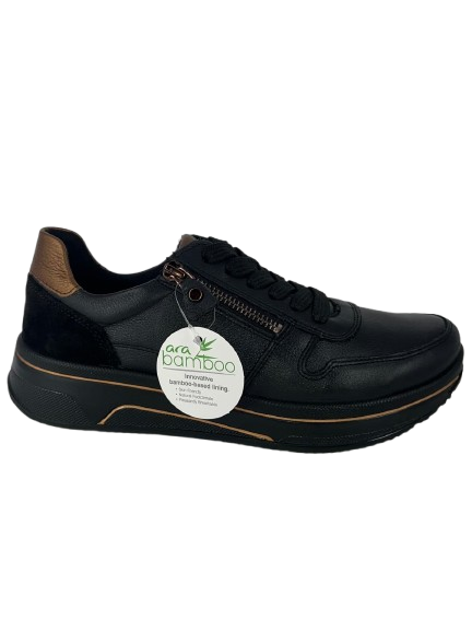 Ara -Sneaker donna in pelle nera.
